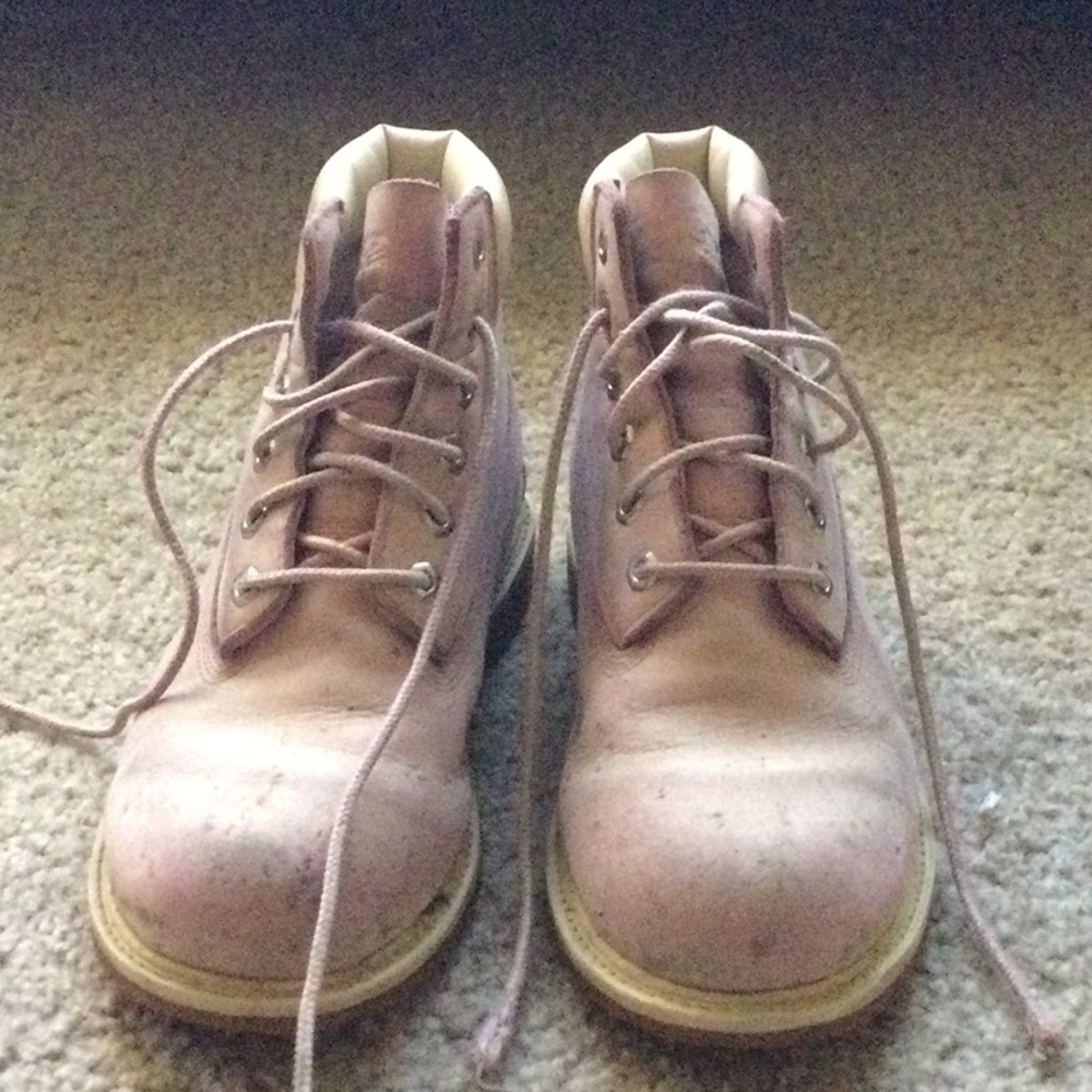 Pink timberland boots